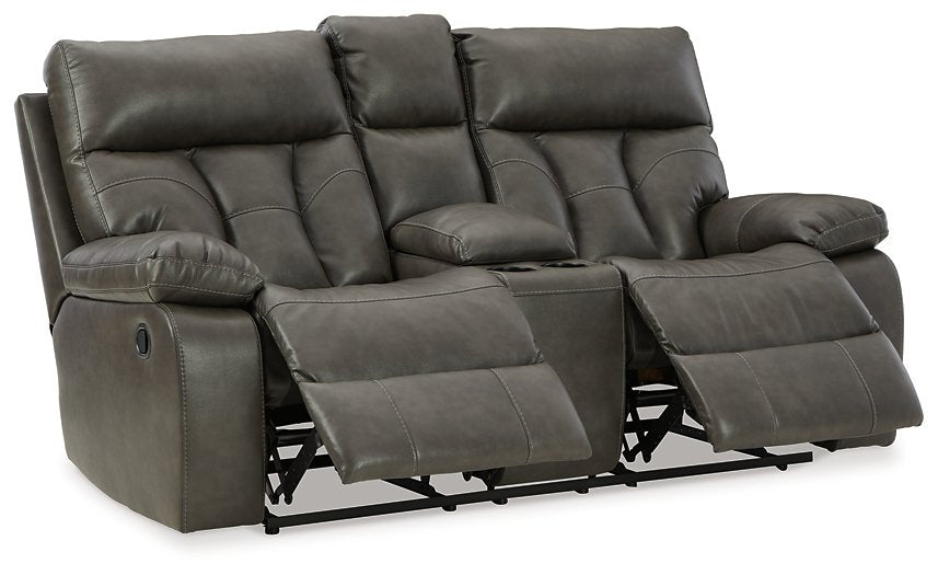 Willamen Reclining Loveseat with Console - World Furniture Gallery (Newark, CA)