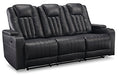 Center Point Reclining Sofa with Drop Down Table - World Furniture Gallery (Newark, CA)