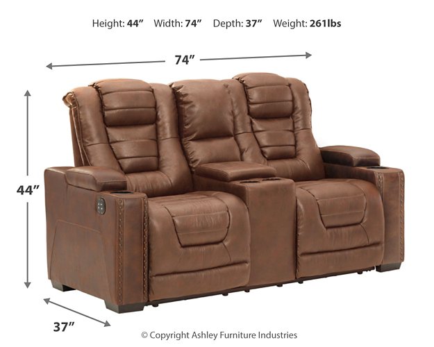 Owner's Box Power Reclining Loveseat with Console - World Furniture Gallery (Newark, CA)