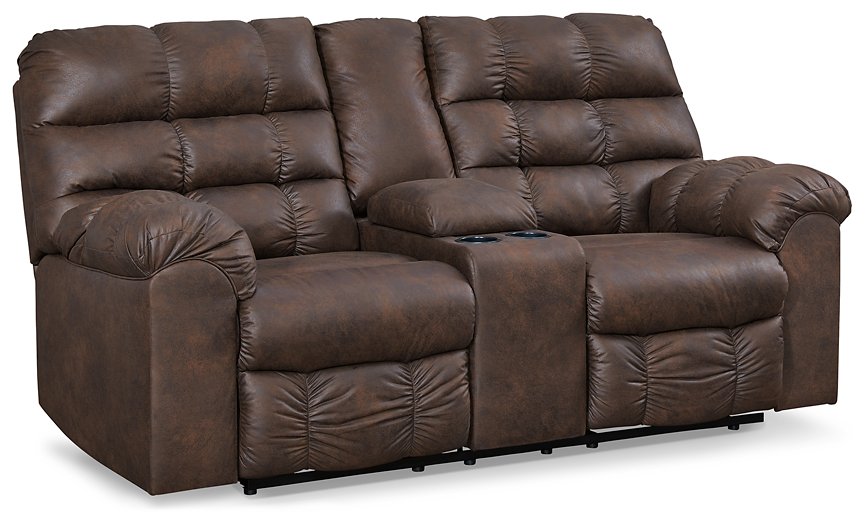 Derwin Reclining Loveseat with Console - World Furniture Gallery (Newark, CA)