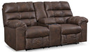 Derwin Reclining Loveseat with Console - World Furniture Gallery (Newark, CA)