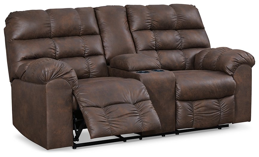 Derwin Reclining Loveseat with Console - World Furniture Gallery (Newark, CA)