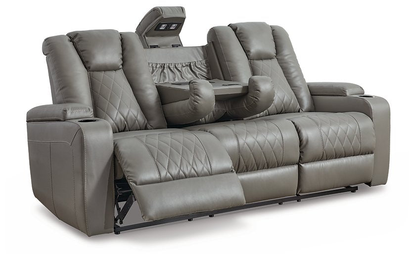 Mancin Reclining Sofa with Drop Down Table - World Furniture Gallery (Newark, CA)