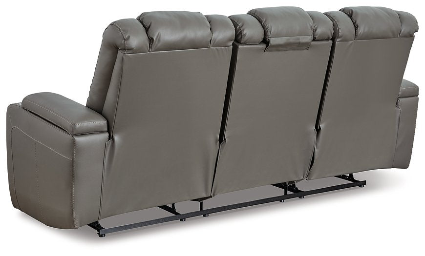 Mancin Reclining Sofa with Drop Down Table - World Furniture Gallery (Newark, CA)