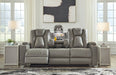 Mancin Reclining Sofa with Drop Down Table - World Furniture Gallery (Newark, CA)