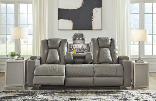 Mancin Reclining Sofa with Drop Down Table - World Furniture Gallery (Newark, CA)