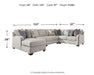 Dellara Sectional with Chaise - World Furniture Gallery (Newark, CA)