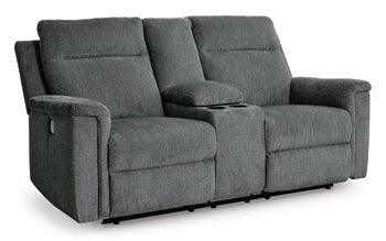 Barnsana Power Reclining Loveseat with Console - World Furniture Gallery (Newark, CA)