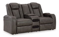 Fyne-Dyme Power Reclining Loveseat with Console - World Furniture Gallery (Newark, CA)