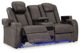 Fyne-Dyme Power Reclining Loveseat with Console - World Furniture Gallery (Newark, CA)