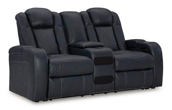 Fyne-Dyme Power Reclining Loveseat with Console - World Furniture Gallery (Newark, CA)