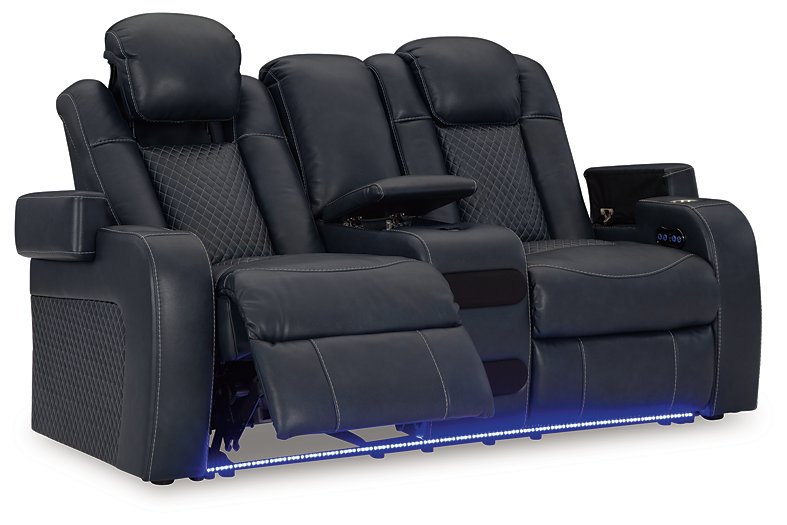 Fyne-Dyme Power Reclining Loveseat with Console - World Furniture Gallery (Newark, CA)