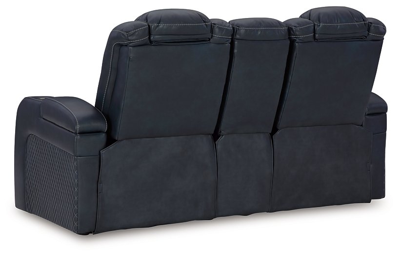 Fyne-Dyme Power Reclining Loveseat with Console - World Furniture Gallery (Newark, CA)