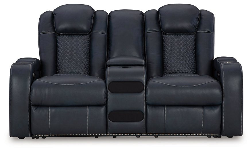 Fyne-Dyme Power Reclining Loveseat with Console - World Furniture Gallery (Newark, CA)