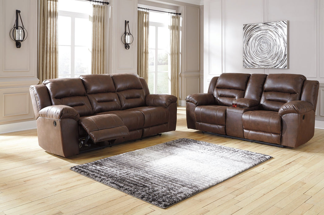 Stoneland Reclining Loveseat with Console - World Furniture Gallery (Newark, CA)