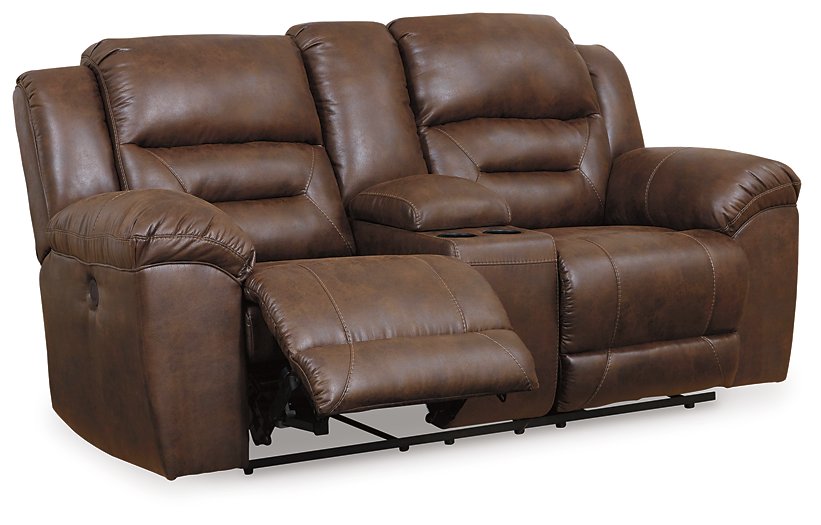 Stoneland Power Reclining Loveseat with Console - World Furniture Gallery (Newark, CA)