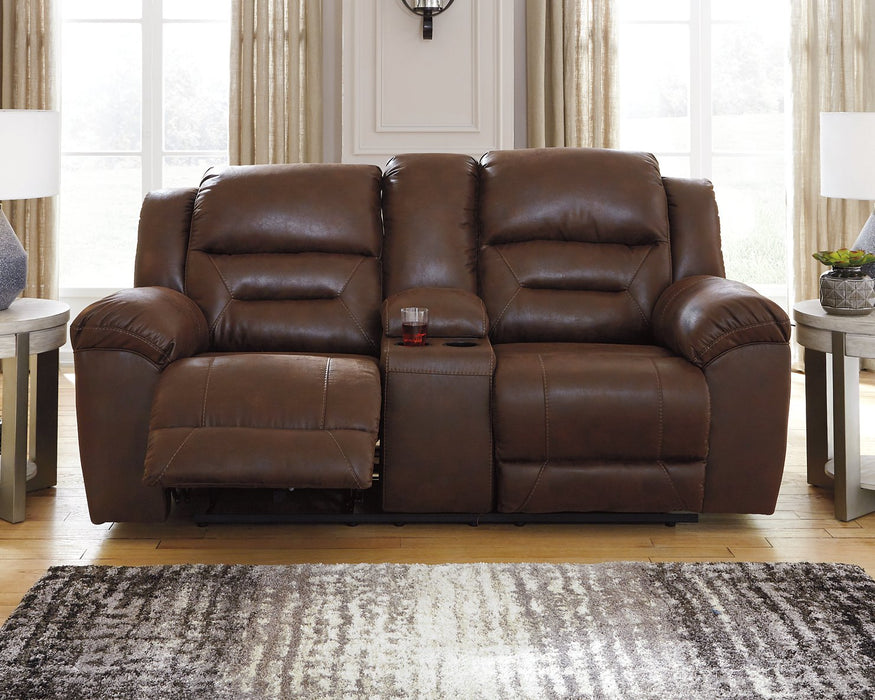 Stoneland Reclining Loveseat with Console - World Furniture Gallery (Newark, CA)