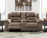 Stoneland Reclining Loveseat with Console - World Furniture Gallery (Newark, CA)