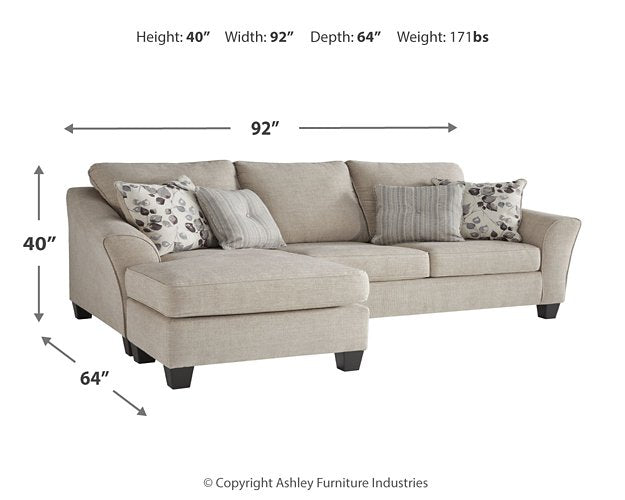 Abney Sofa Chaise - World Furniture Gallery (Newark, CA)