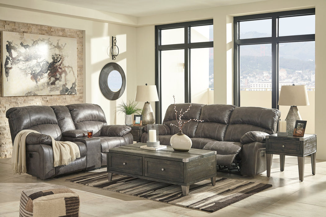 Dunwell Power Reclining Loveseat with Console - World Furniture Gallery (Newark, CA)