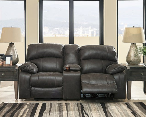 Dunwell Power Reclining Loveseat with Console - World Furniture Gallery (Newark, CA)