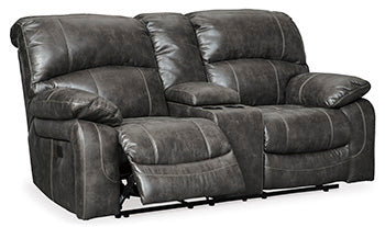 Dunwell Power Reclining Loveseat with Console - World Furniture Gallery (Newark, CA)