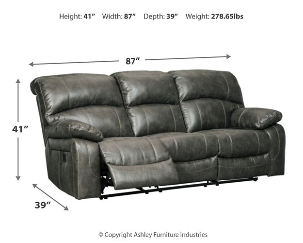 Dunwell Power Reclining Sofa - World Furniture Gallery (Newark, CA)