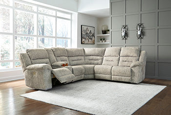 Family Den 3-Piece Power Reclining Sectional - World Furniture Gallery (Newark, CA)