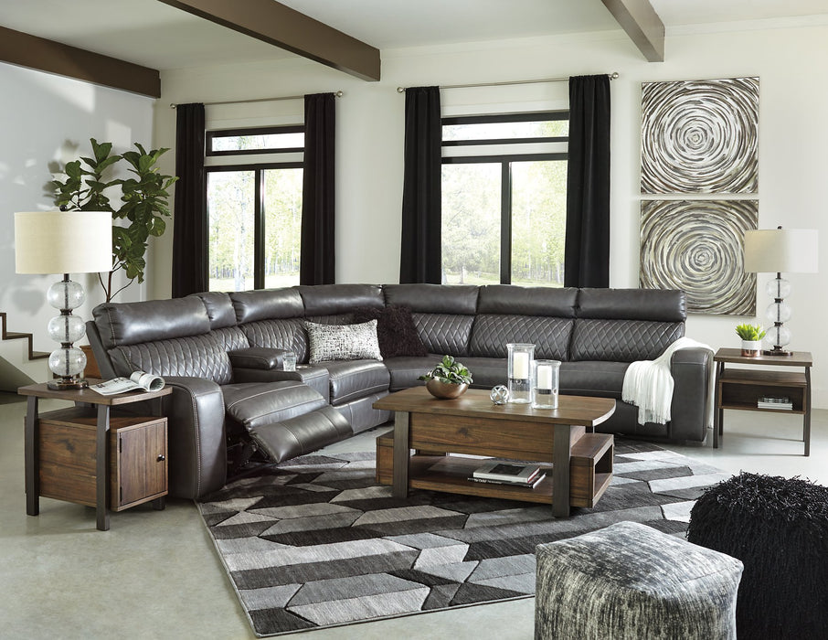 Samperstone Power Reclining Sectional - World Furniture Gallery (Newark, CA)