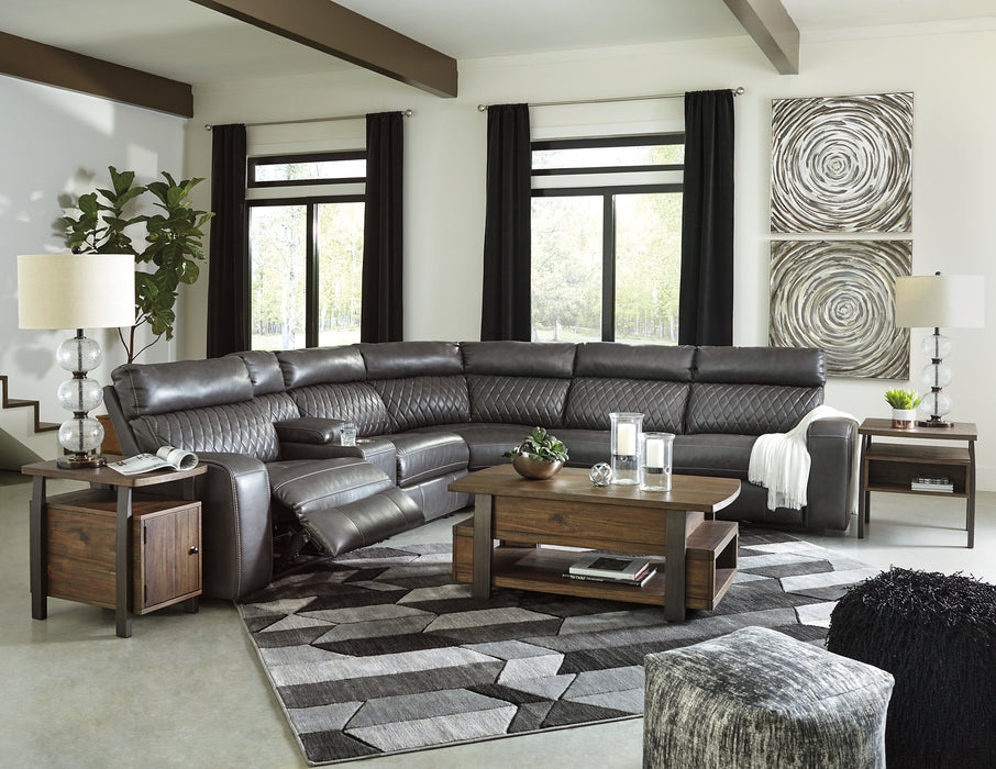 Samperstone Power Reclining Sectional - World Furniture Gallery (Newark, CA)