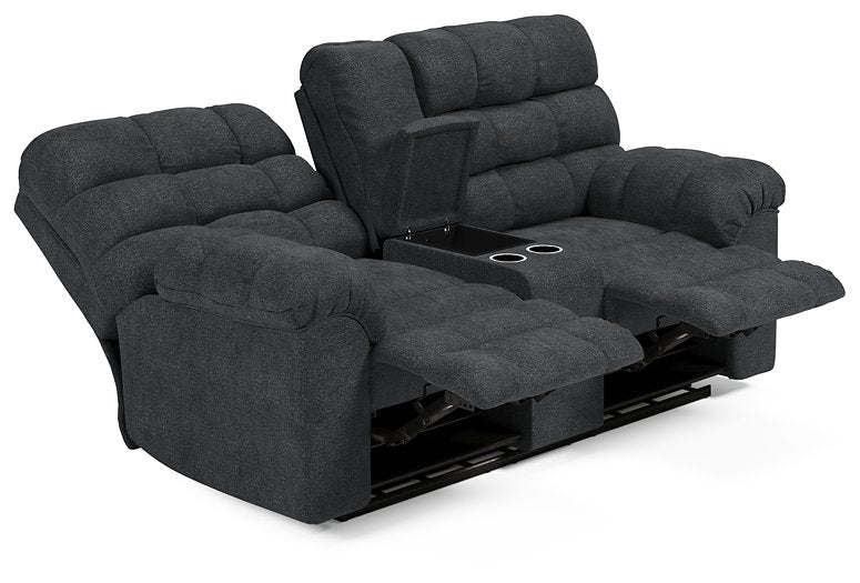 Wilhurst Reclining Loveseat with Console - World Furniture Gallery (Newark, CA)