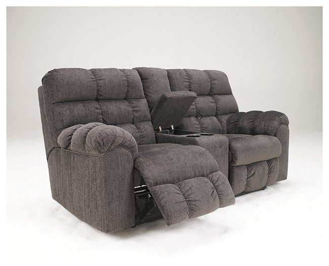 Acieona Reclining Loveseat with Console - World Furniture Gallery (Newark, CA)