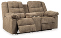 Workhorse Reclining Loveseat with Console - World Furniture Gallery (Newark, CA)