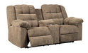 Workhorse Reclining Loveseat with Console - World Furniture Gallery (Newark, CA)