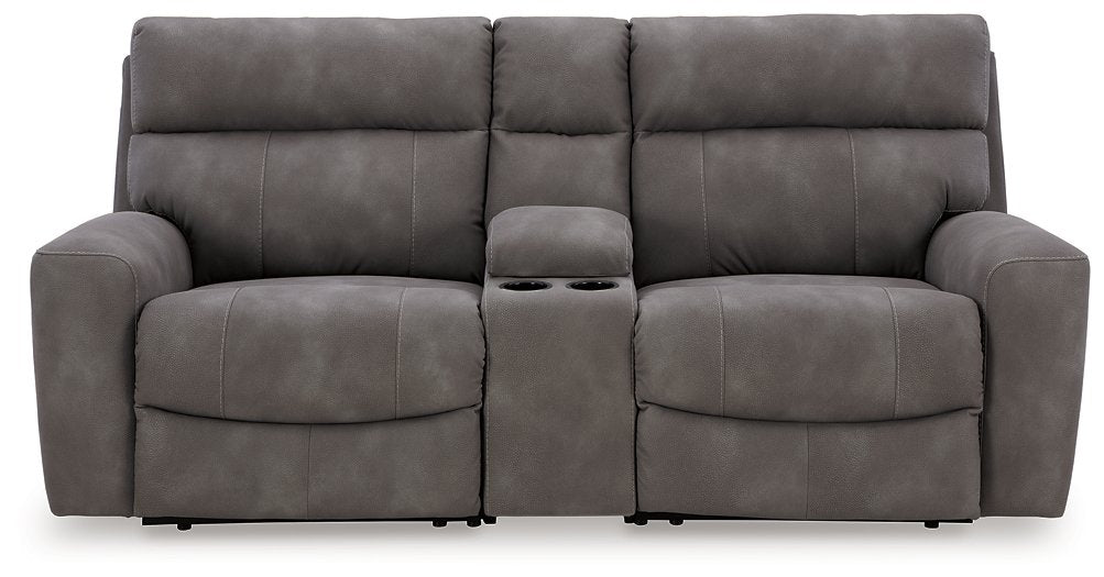 Next-Gen DuraPella Power Reclining Sectional Loveseat with Console - World Furniture Gallery (Newark, CA)