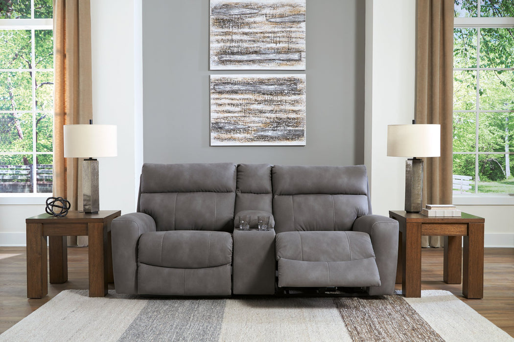 Next-Gen DuraPella Power Reclining Sectional Loveseat with Console - World Furniture Gallery (Newark, CA)