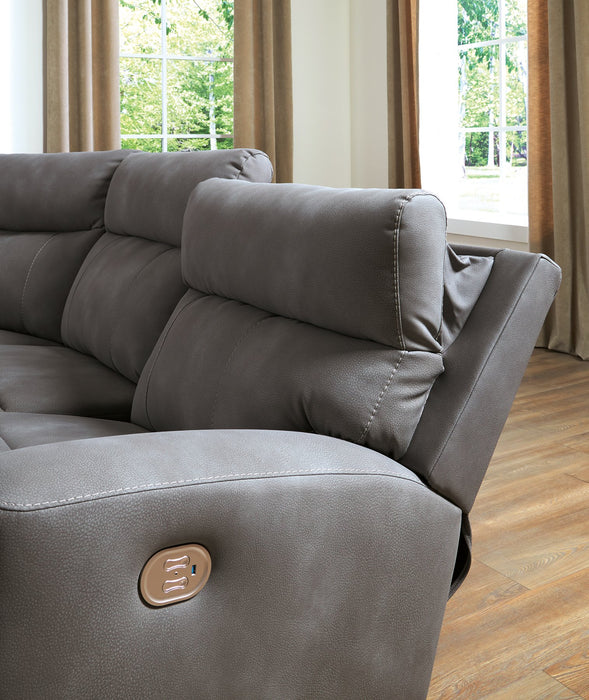 Next-Gen DuraPella Power Reclining Sectional Loveseat with Console - World Furniture Gallery (Newark, CA)