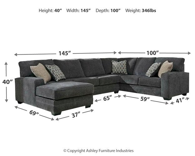 Tracling 3-Piece Sectional with Chaise - World Furniture Gallery (Newark, CA)