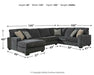 Tracling 3-Piece Sectional with Chaise - World Furniture Gallery (Newark, CA)