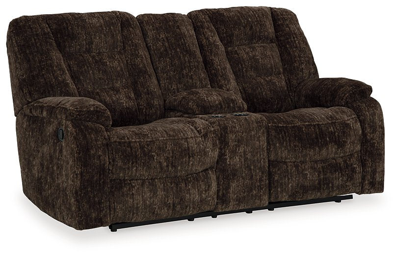 Soundwave Reclining Loveseat with Console - World Furniture Gallery (Newark, CA)