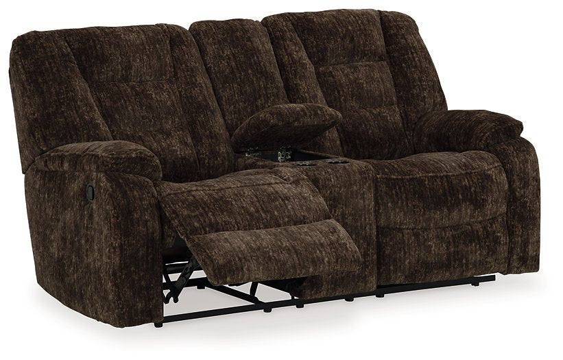 Soundwave Reclining Loveseat with Console - World Furniture Gallery (Newark, CA)