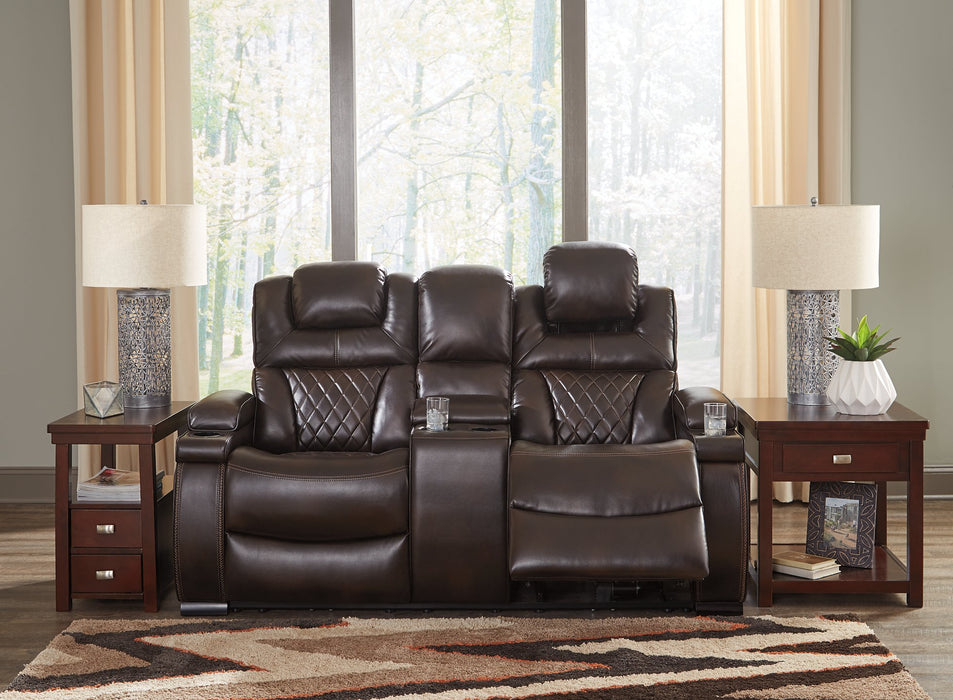 Warnerton Power Reclining Loveseat with Console - World Furniture Gallery (Newark, CA)