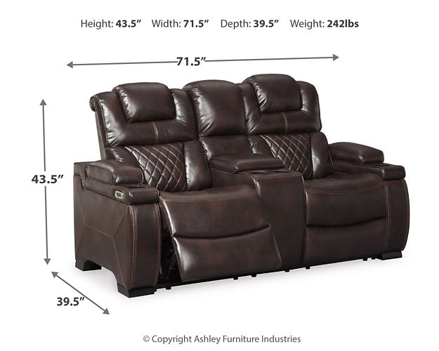 Warnerton Power Reclining Loveseat with Console - World Furniture Gallery (Newark, CA)