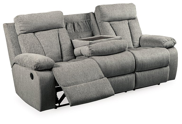 Mitchiner Reclining Sofa with Drop Down Table - World Furniture Gallery (Newark, CA)