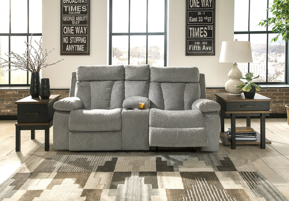 Mitchiner Reclining Loveseat with Console - World Furniture Gallery (Newark, CA)