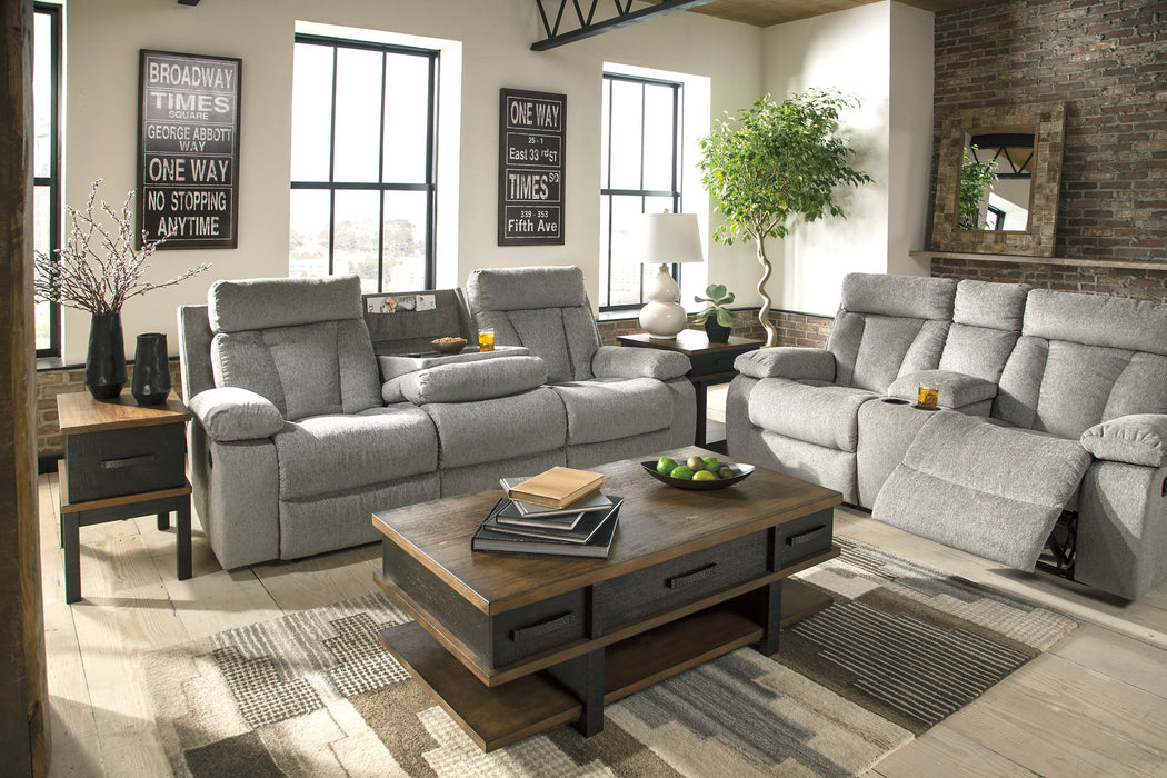 Mitchiner Reclining Sofa with Drop Down Table - World Furniture Gallery (Newark, CA)