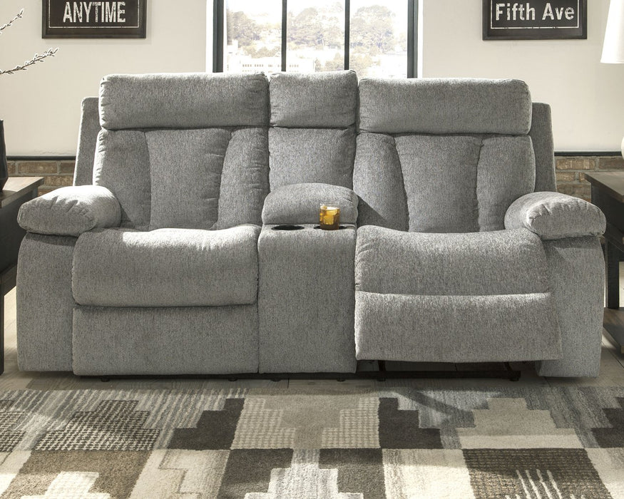 Mitchiner Reclining Loveseat with Console - World Furniture Gallery (Newark, CA)