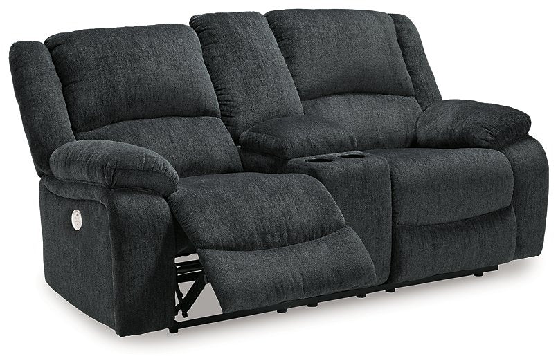 Draycoll Power Reclining Loveseat with Console - World Furniture Gallery (Newark, CA)