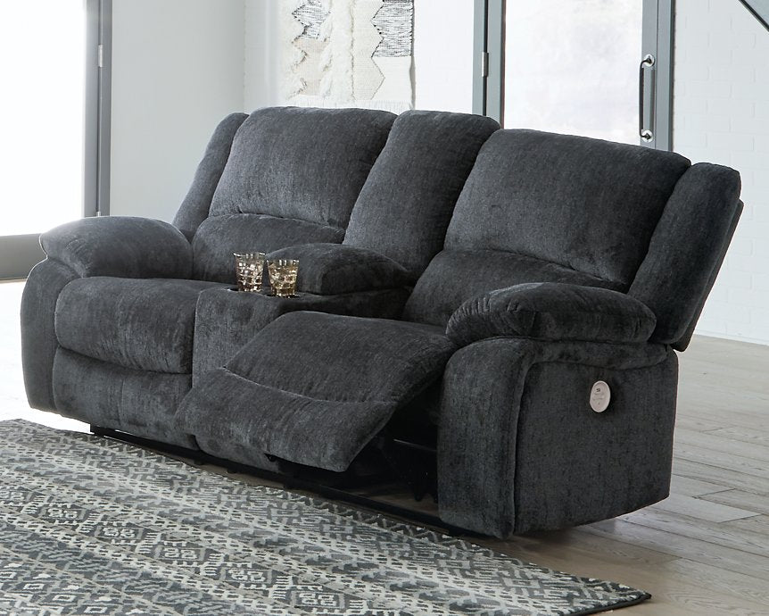 Draycoll Power Reclining Loveseat with Console - World Furniture Gallery (Newark, CA)