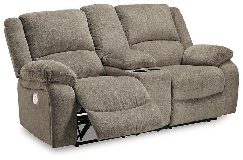 Draycoll Power Reclining Loveseat with Console - World Furniture Gallery (Newark, CA)